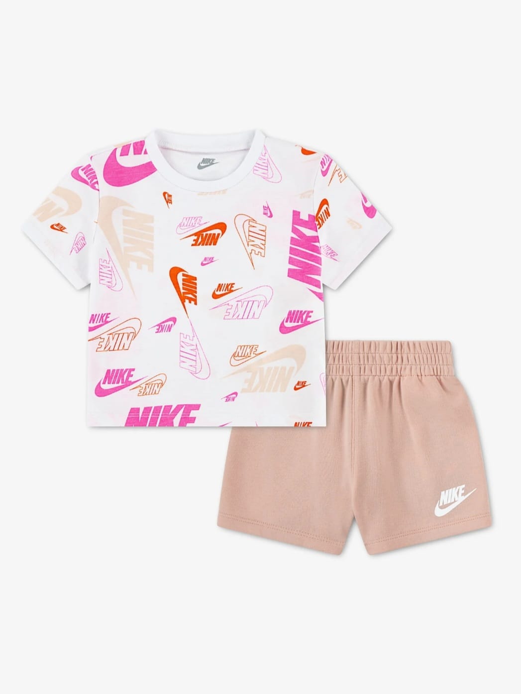 Nike completo sportivo da ragazza Futura 66N043-N0K bianco-pesca