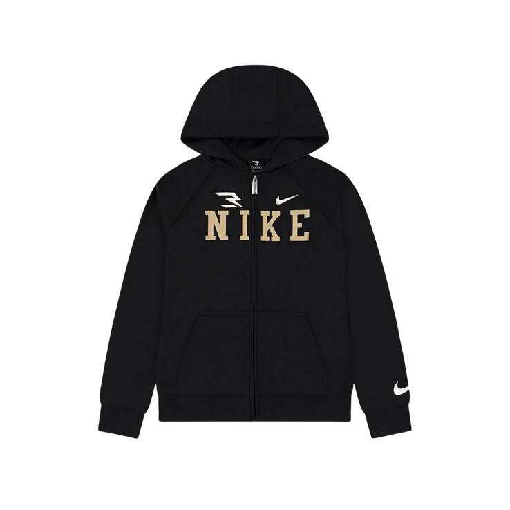Nike felpa con cappuccio e cerniera intera junior Collegiate 9Q1097-023 nero