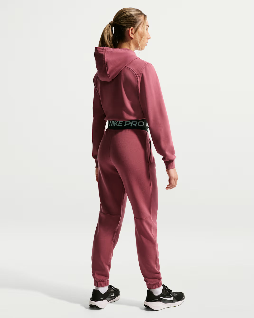 Nike felpa corta da ragazza con cappuccio Pro Fleece HQ9312-654 rosa