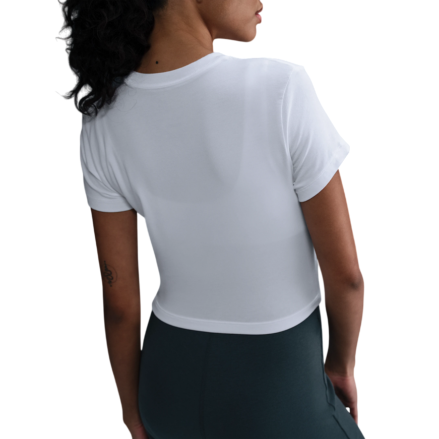 Nike maglietta manica corta da donna corta e aderente HF9534-100 bianco