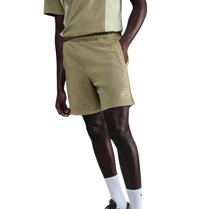 Nike pantaloncino sportivo da uomo in felpa di cotone garzato Air French Terry HM0178-276 salvia