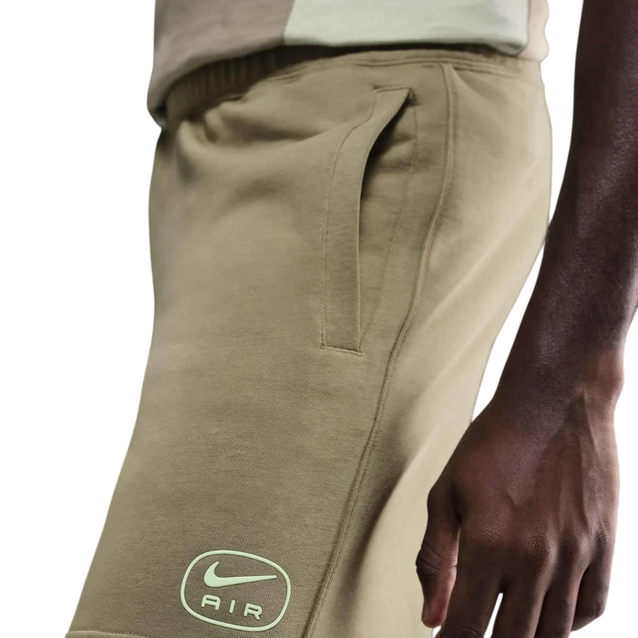 Nike pantaloncino sportivo da uomo in felpa di cotone garzato Air French Terry HM0178-276 salvia