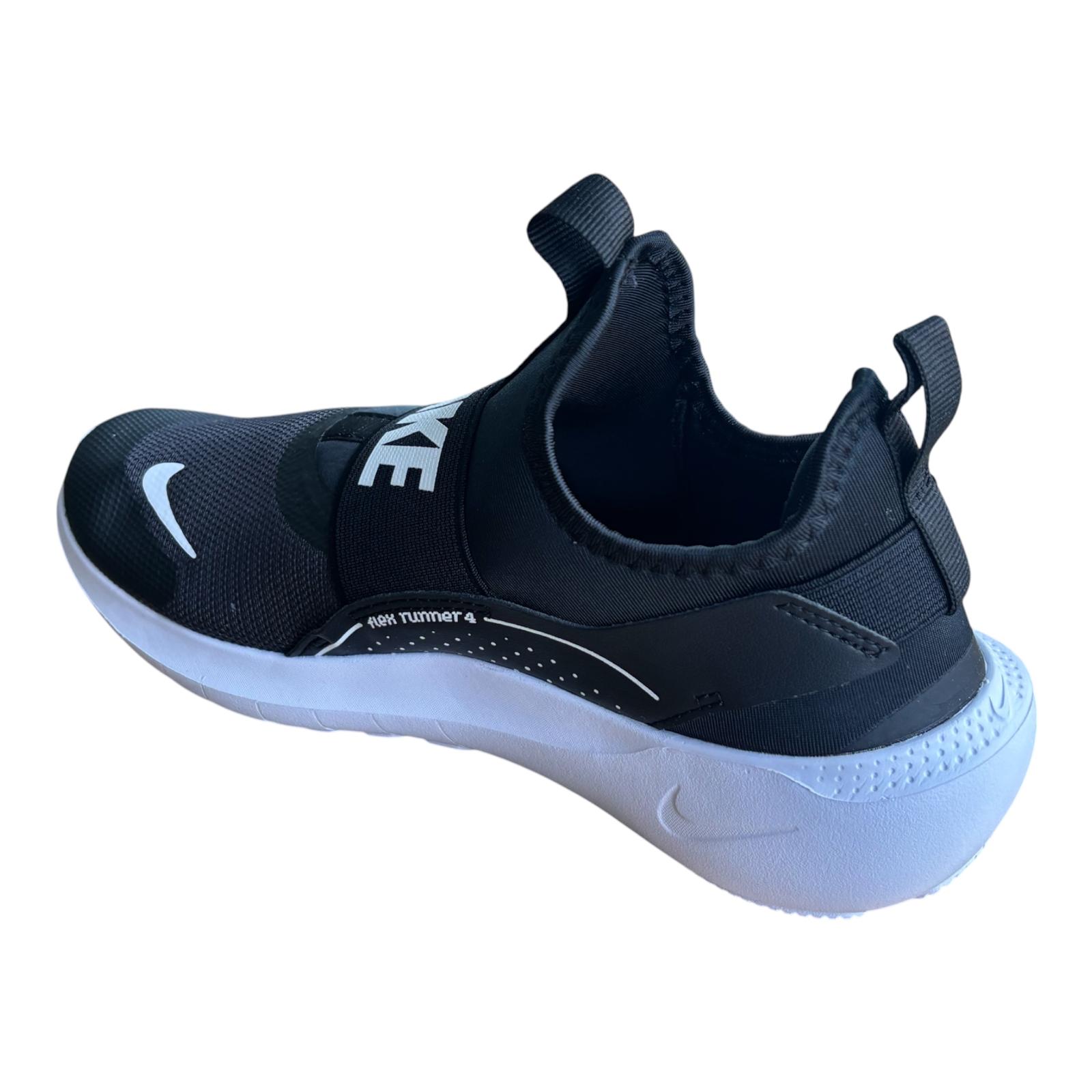 Nike scarpa running junior Flex Runner 4 IF2893-002 nero-bianco