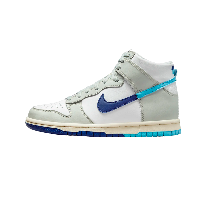 Nike scarpa sneakers da ragazzo Dunk High SE FN7995 100 bianco-azzurro-argento 2