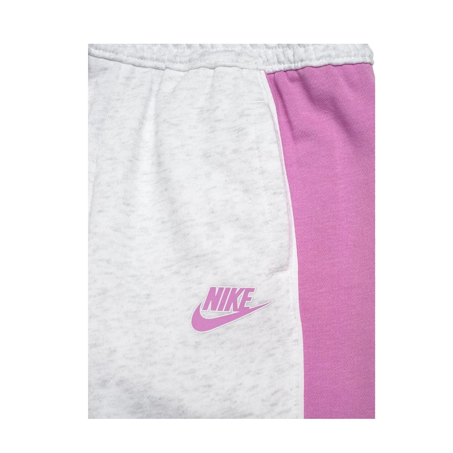 Nike tuta cotone garzato Baby Color Blocked con felpa girocollo 36N697-X58 grigio-rosa