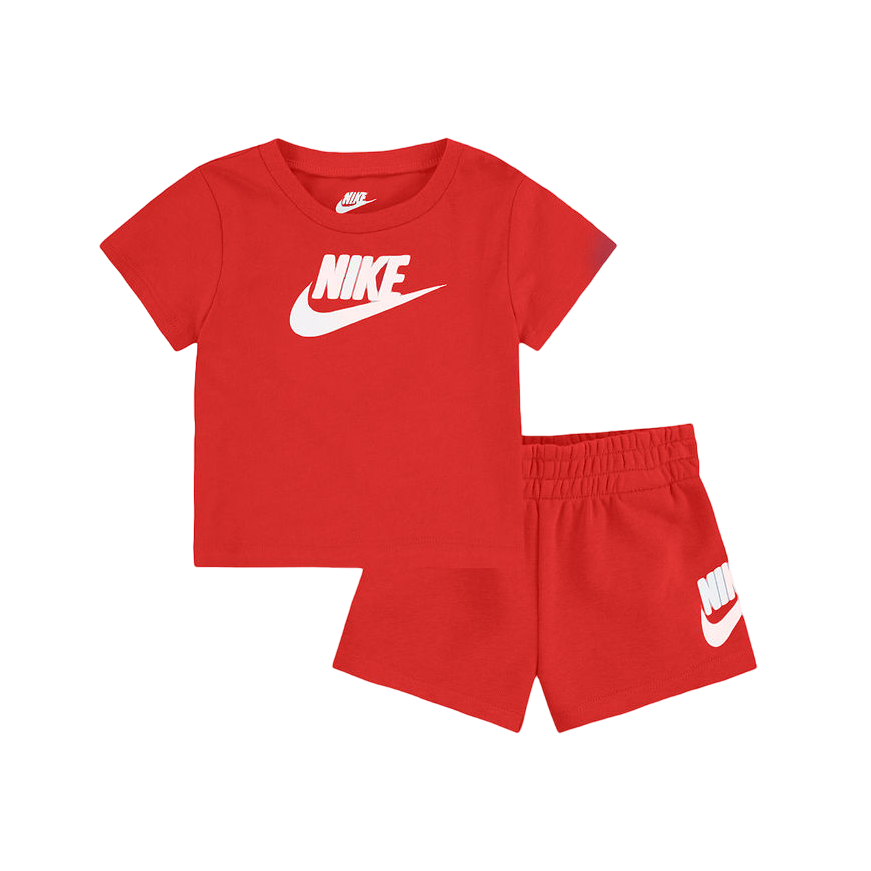 Nike completo Club da bambino maglietta manica corta e pantaloncino in cotone con logo 86L596-U10 rosso