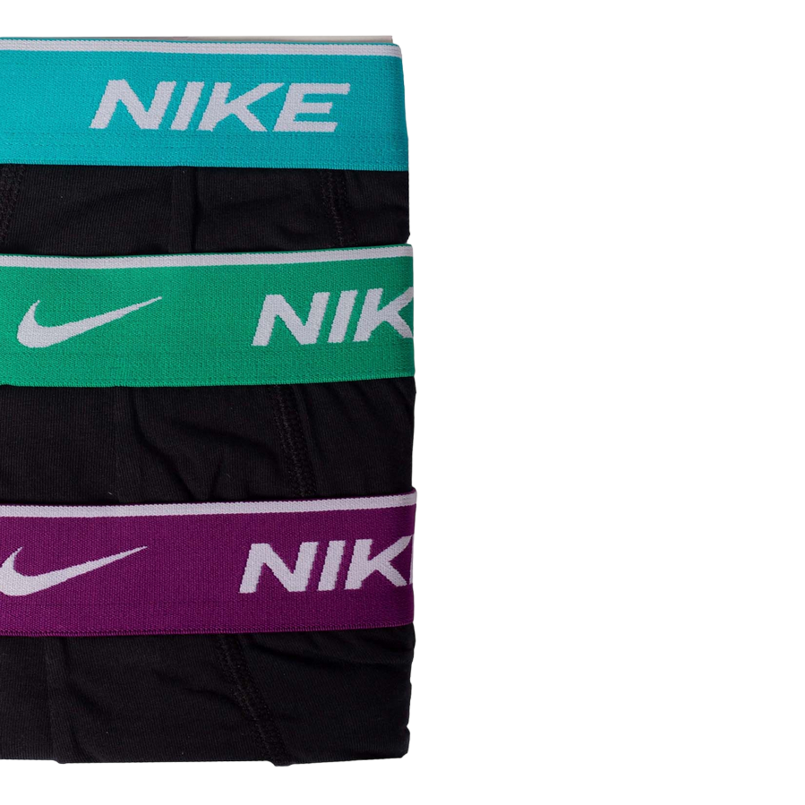 Nike intimo uomo 3 Slip neri con acquamarina, verde e viola 0000KE1006-EWQ