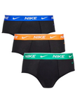 Nike intimo uomo 3 Slip neri con blu arancio verde 0000KE1006-LBE