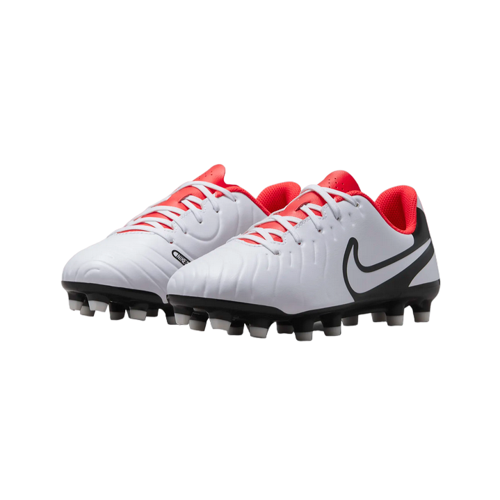 Nike scarpa da calcio da ragazzo Legend 10 Club FG/MG DV4352 100 bianco-nero-cremisi