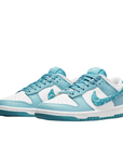 Nike scarpa sneakers da donna Dunk Low DH4401-101 bianco-acqua blu