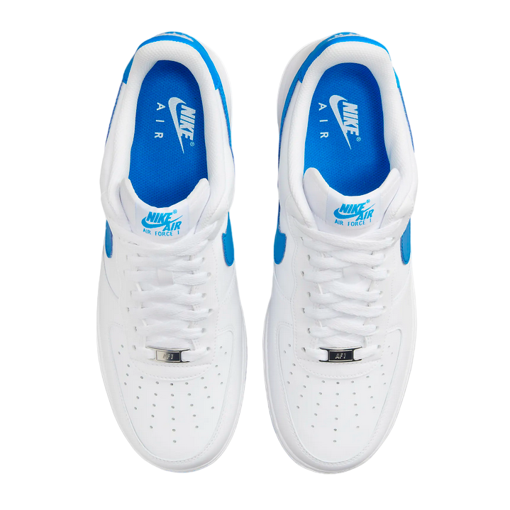 Nike scarpa sneakers da uomo Air Force 1 &#39;07 FJ4146-103 bianco-azzurro