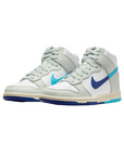 Nike scrpa sneakers da ragazzo Dunk High SE FN7995 100 bianco-azzurro-argento