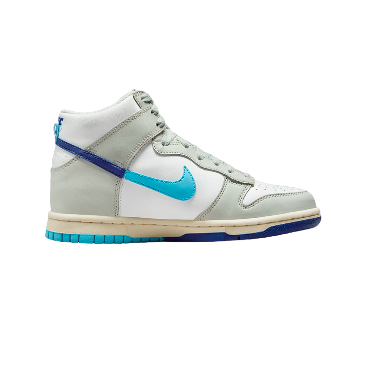 Nike scarpa sneakers da ragazzo Dunk High SE FN7995 100 bianco-azzurro-argento