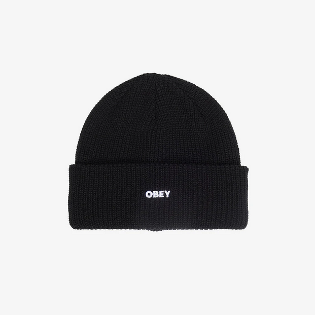 Obey Cappellino unisex con logo ricamato e con risvolto 100030163 nero. Taglia unica