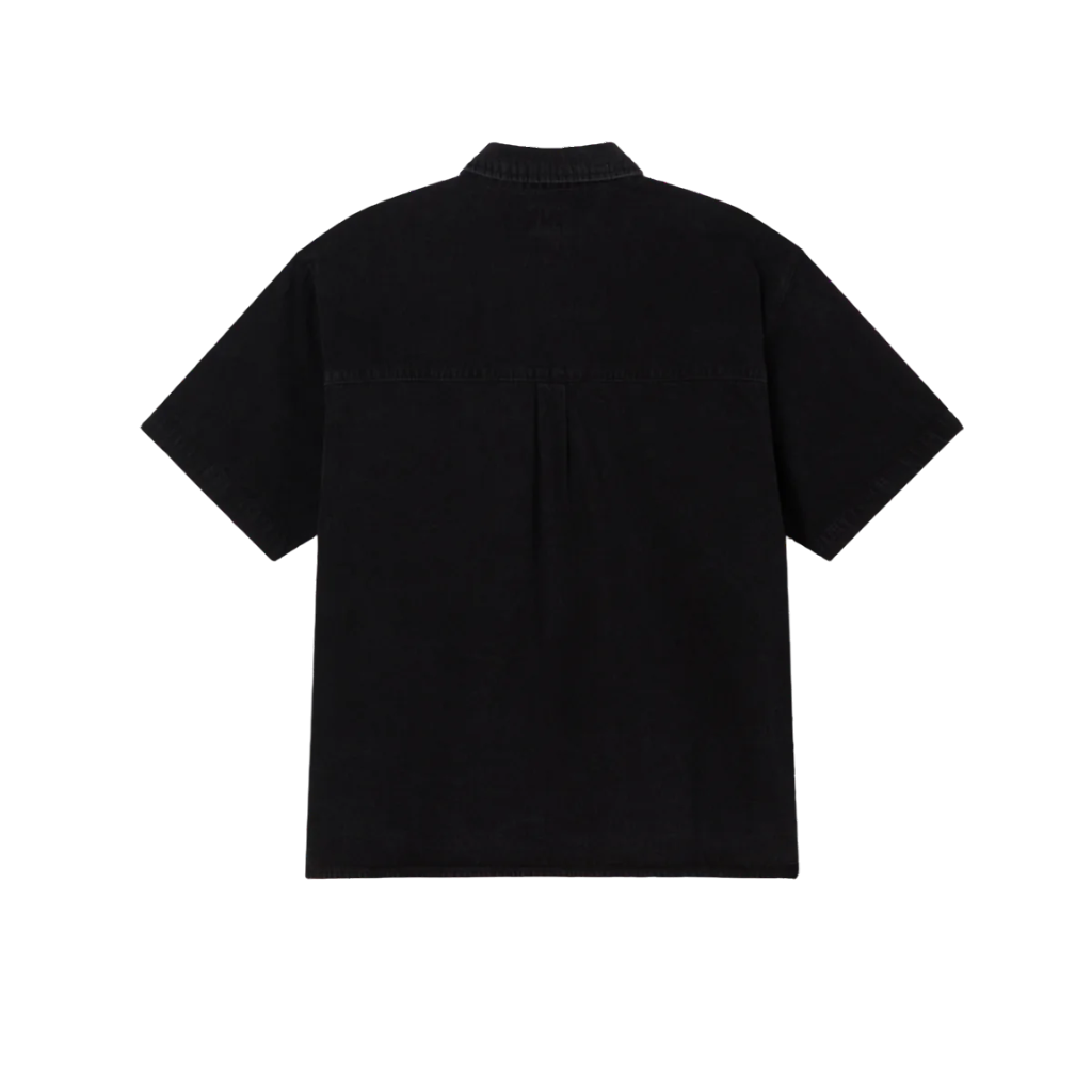 Obey camicia da uomo a manica corta in denim Bigwig 181210425 nero