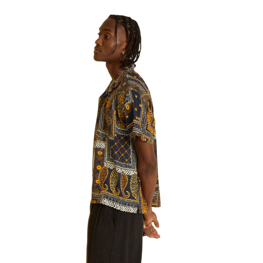 Obey camicia manica corta da uomo Archie 181210427 blu multi