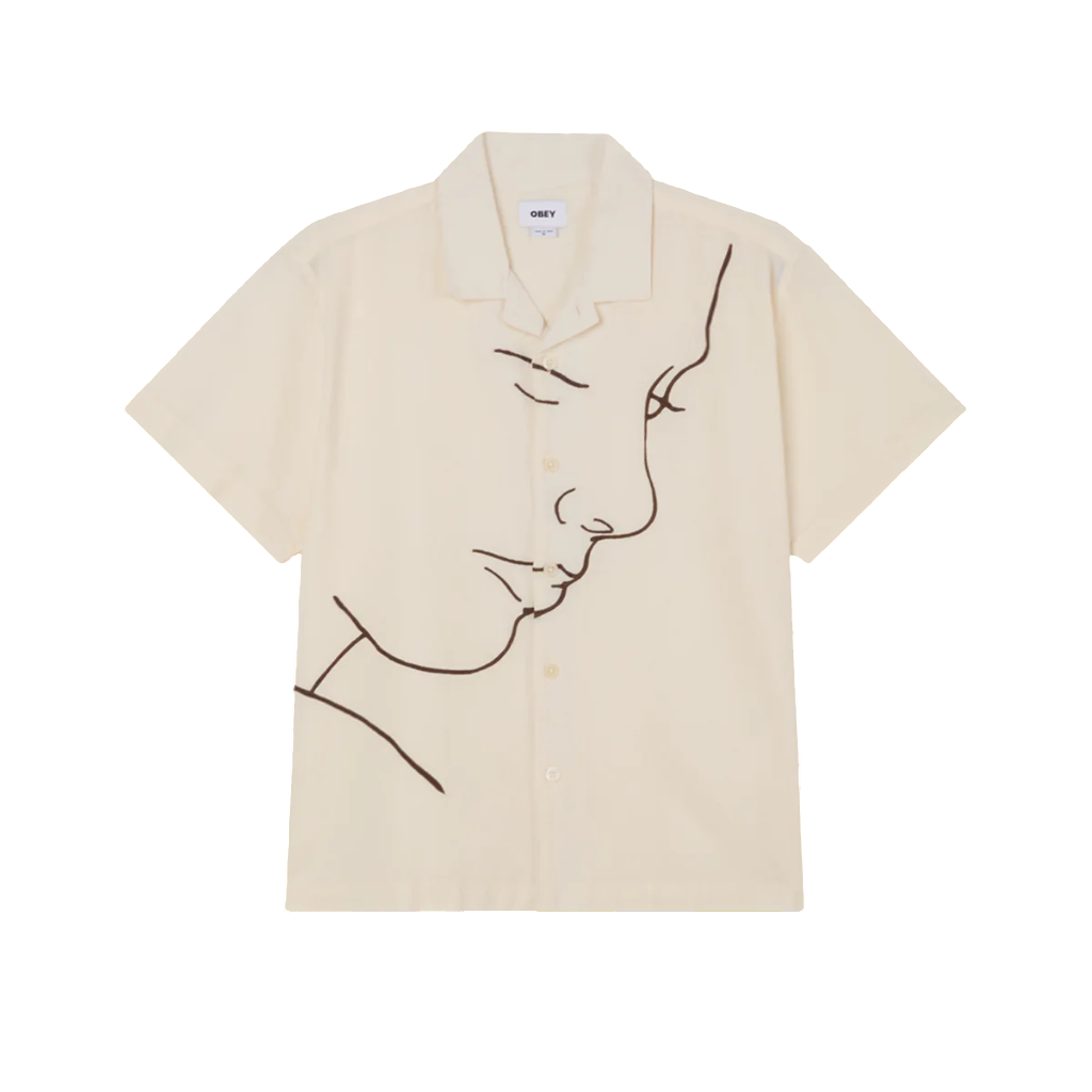 Obey camicia manica corta da uomo Frances 181210430 bianco