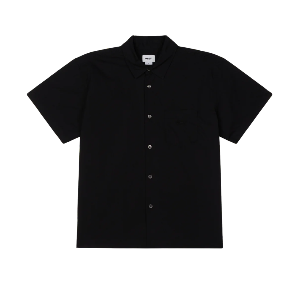 Obey camicia manica corta da uomo Wire 181210435 nero