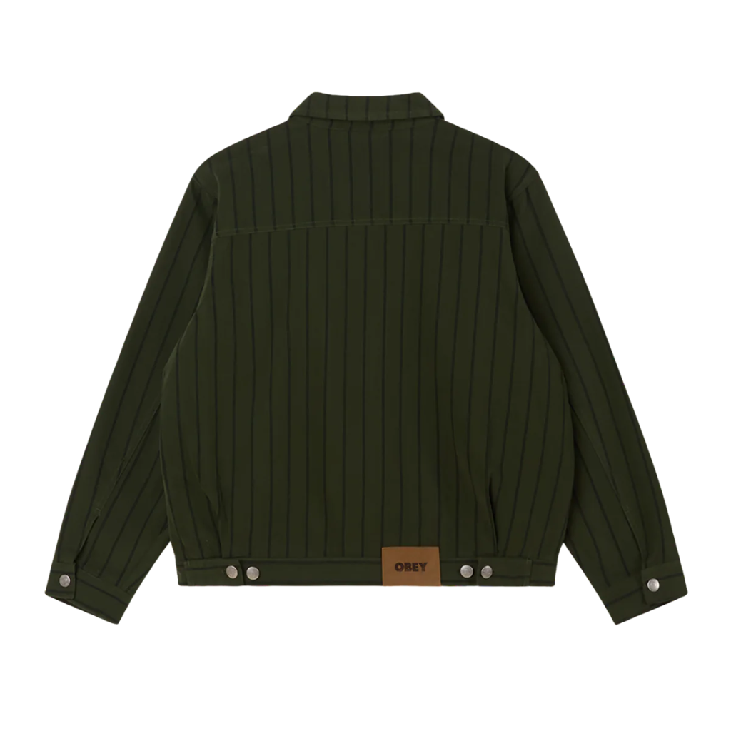 Obey giubbino da uomo a righe con cerniera Stripe 121800590 verde