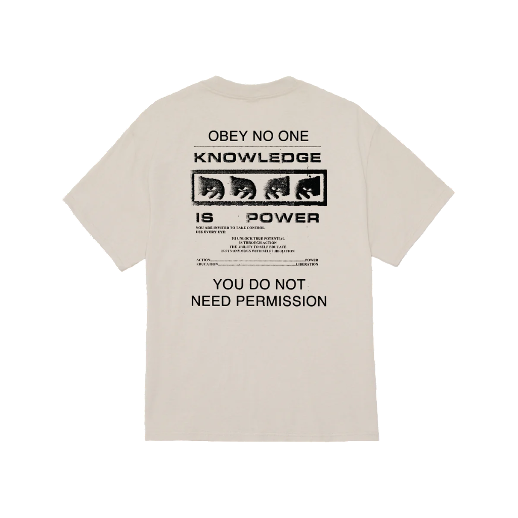 Obey maglietta manica corta da uomo Permission Classic 165264087 beige