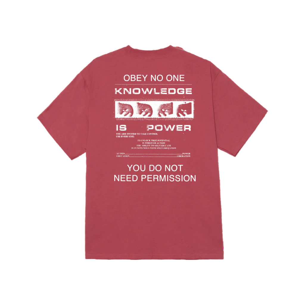 Obey maglietta manica corta da uomo Permission Classic 165264087 rosso minerale