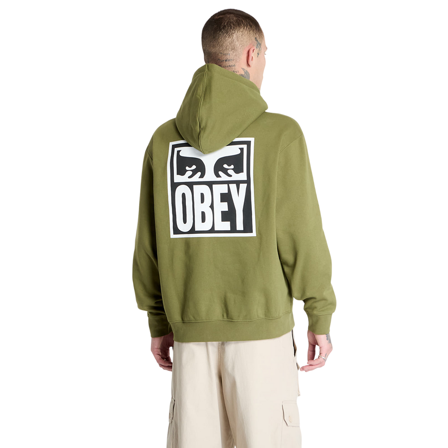 Obey felpa con cappuccio da adulto Eyes Icon Premium 112843126 B169300 verde