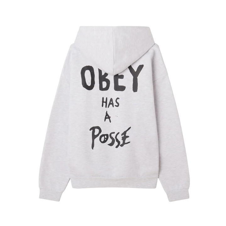 Obey felpa con cappuccio per adulti Posse Extra Heavy 112470231 grigio cenere