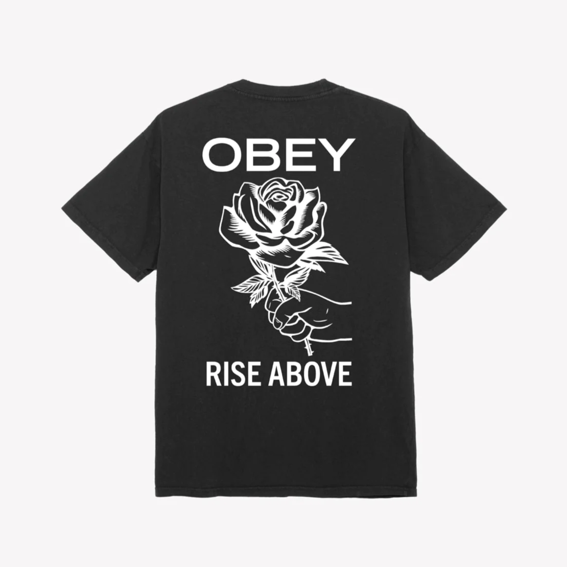 Obey maglietta manica corta da uomo Rise Above Rose Pigment 163813762 nero