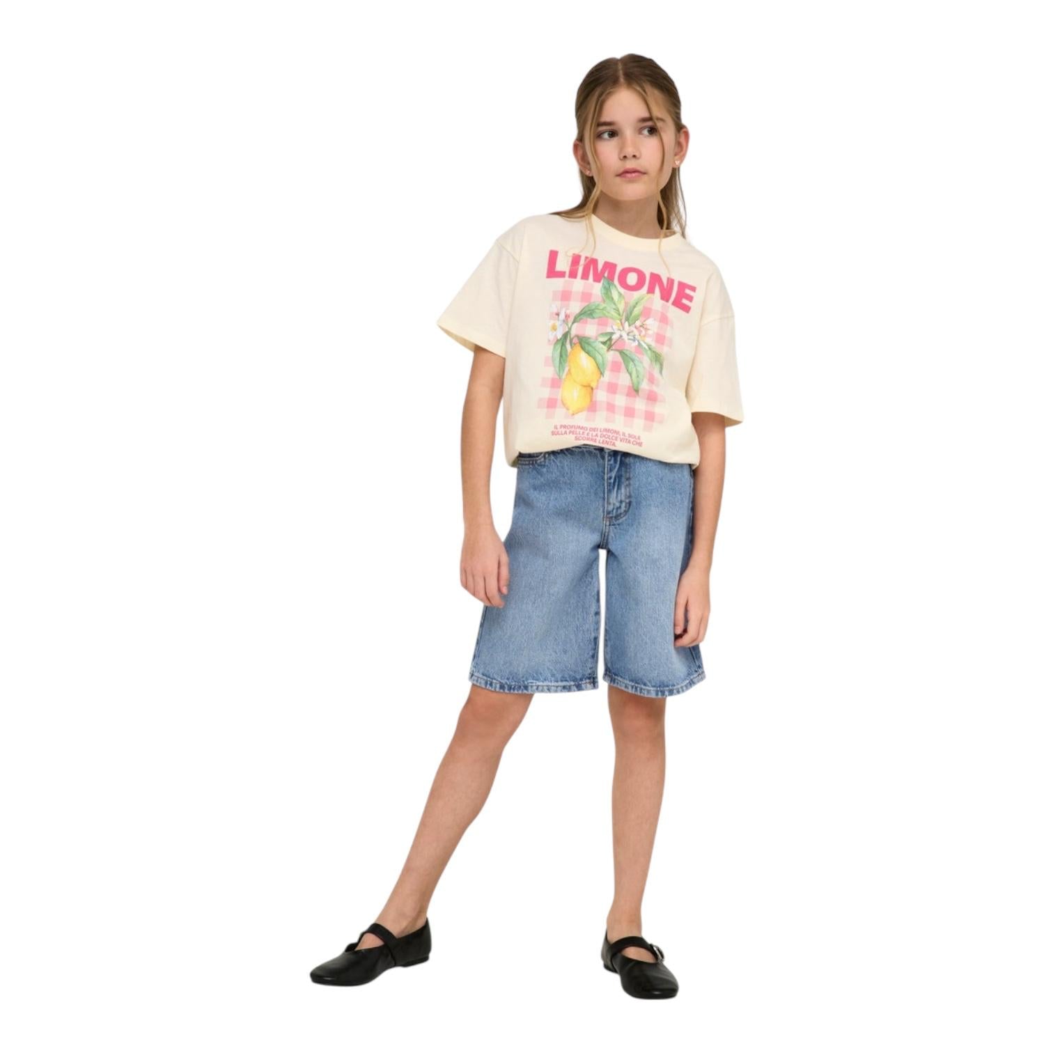 Only Bermuda Jeans Ragazza Vita Alta KOGSONNY 15364157 Blu Chiaro