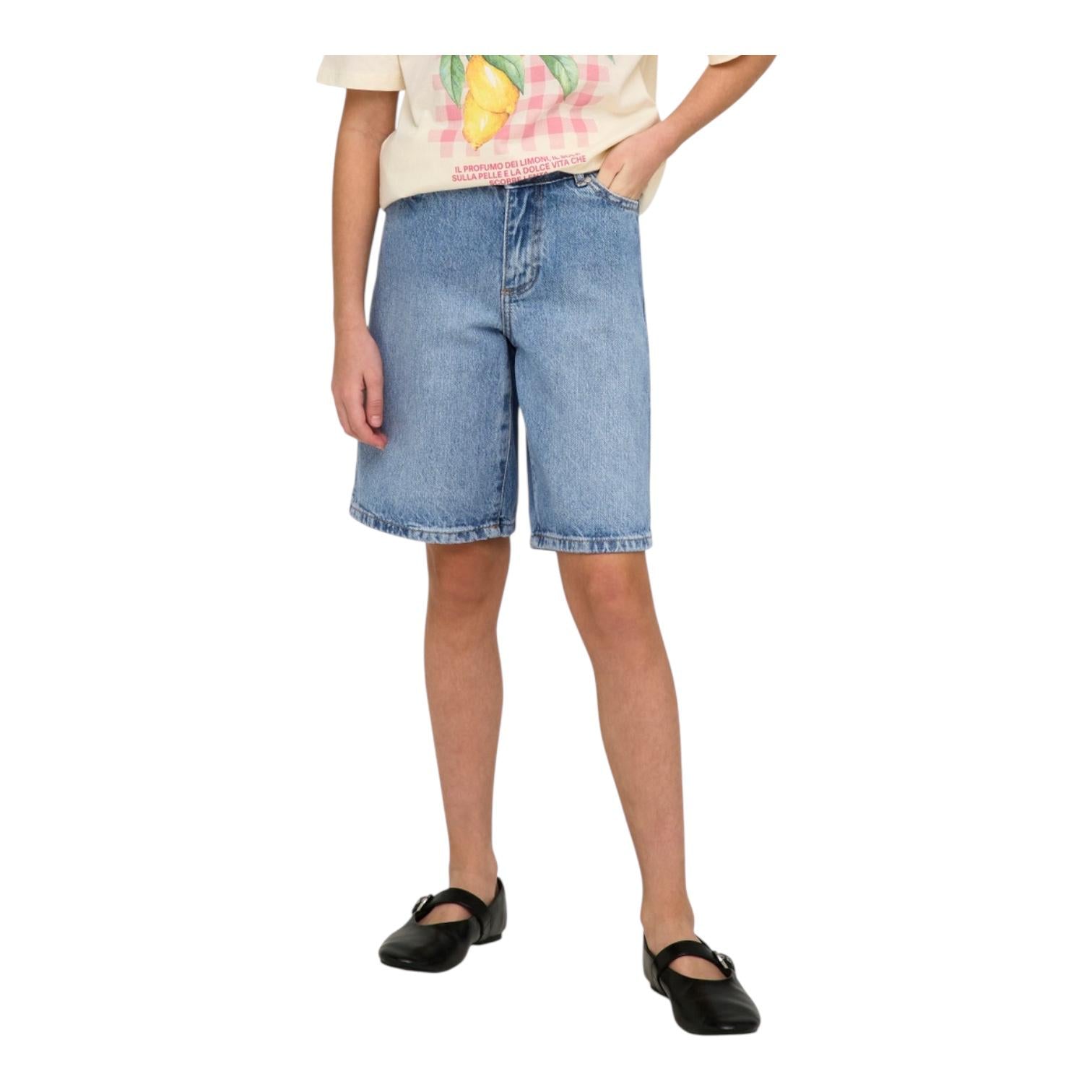 Only Bermuda Jeans Ragazza Vita Alta KOGSONNY 15364157 Blu Chiaro