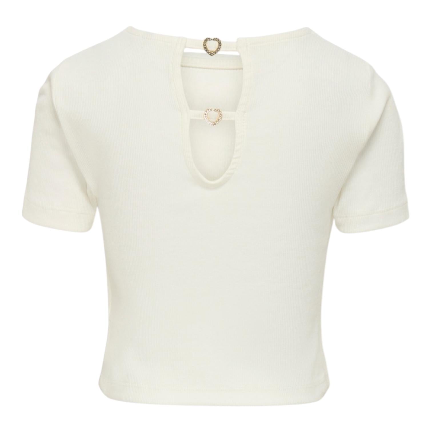 Only Maglietta Bambina Kogrene 15342476 Bianco Cotone