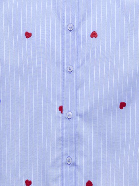 Only camicia da ragazza KOGNEW LINA SS STRIPE 15374450 blu