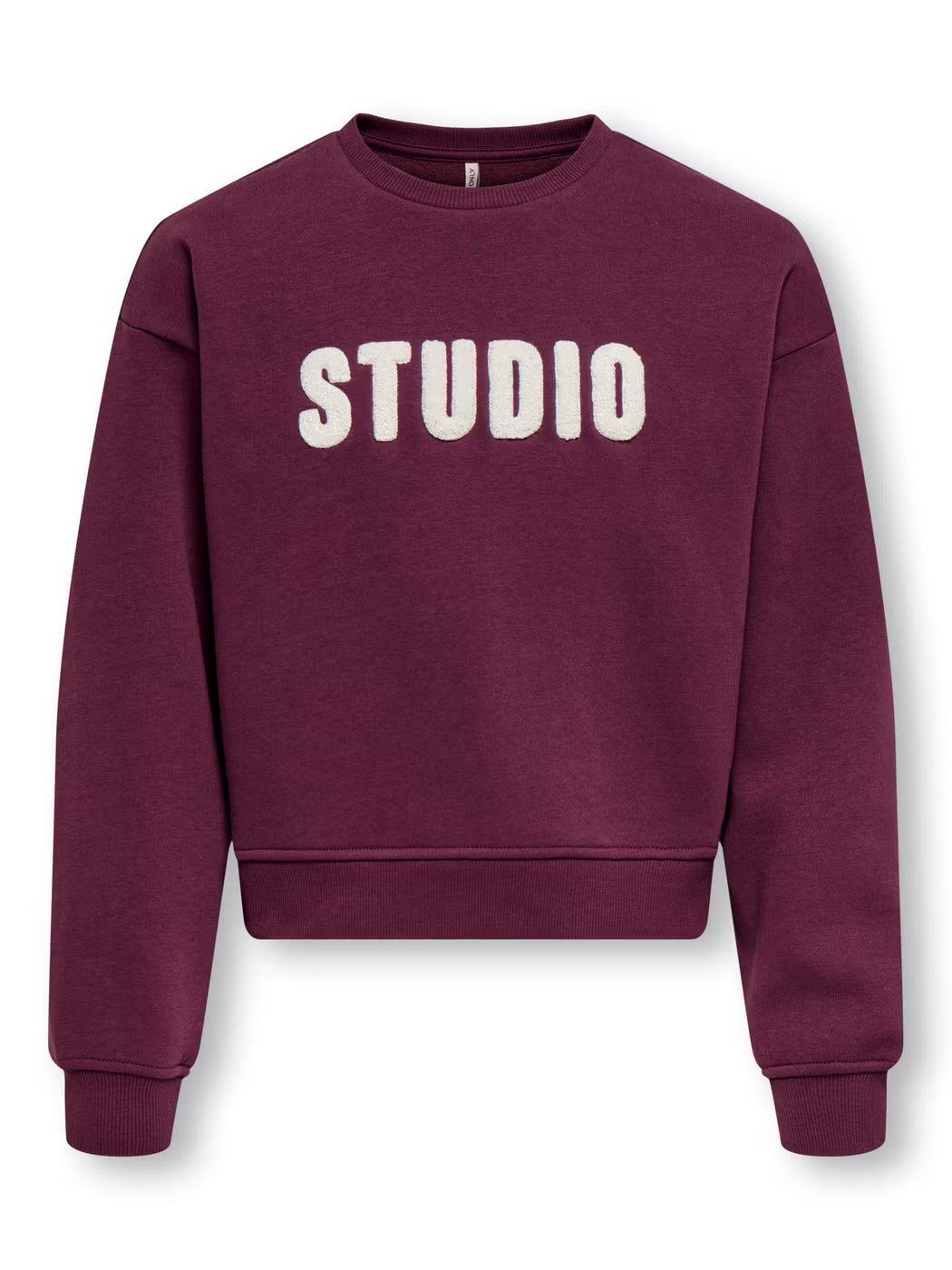 Only felpa girocollo da ragazza KOGSWEAT 15353354  rosso