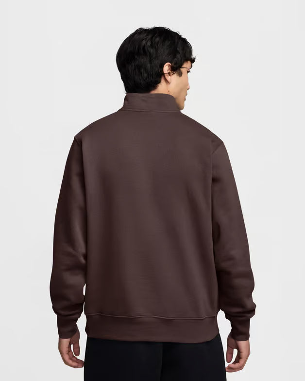 Nike Felpa Sportswear Club in fleece con zip a metà lunghezza - Uomo FN3864-237 marrone