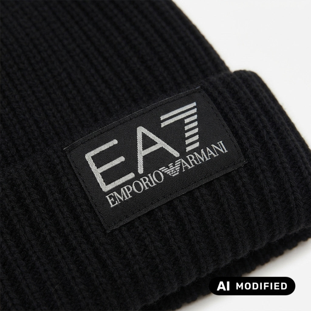 EA7 ARMANI cappello a coste con logo 7X000312 AF29587 UC001 nero
