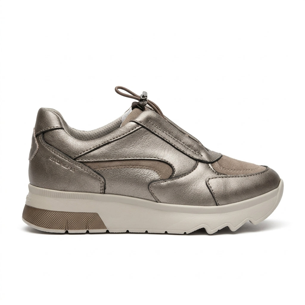 Stonefly Scarpa da donna con laccio elastico e cerniera Spock 52 224320 F22 bronzo