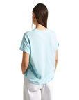 Pepe Jeans maglietta manica corta da donna con logo ricamato Liu PL505832 508 acqua