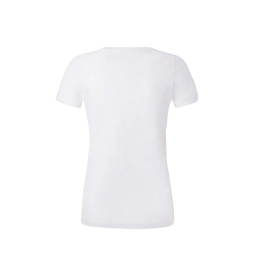 Pepe Jeans maglietta manica corta da donna con logo stampato Korina PL505834 800 bianco