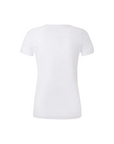 Pepe Jeans maglietta manica corta da donna con logo stampato Korina PL505834 800 bianco