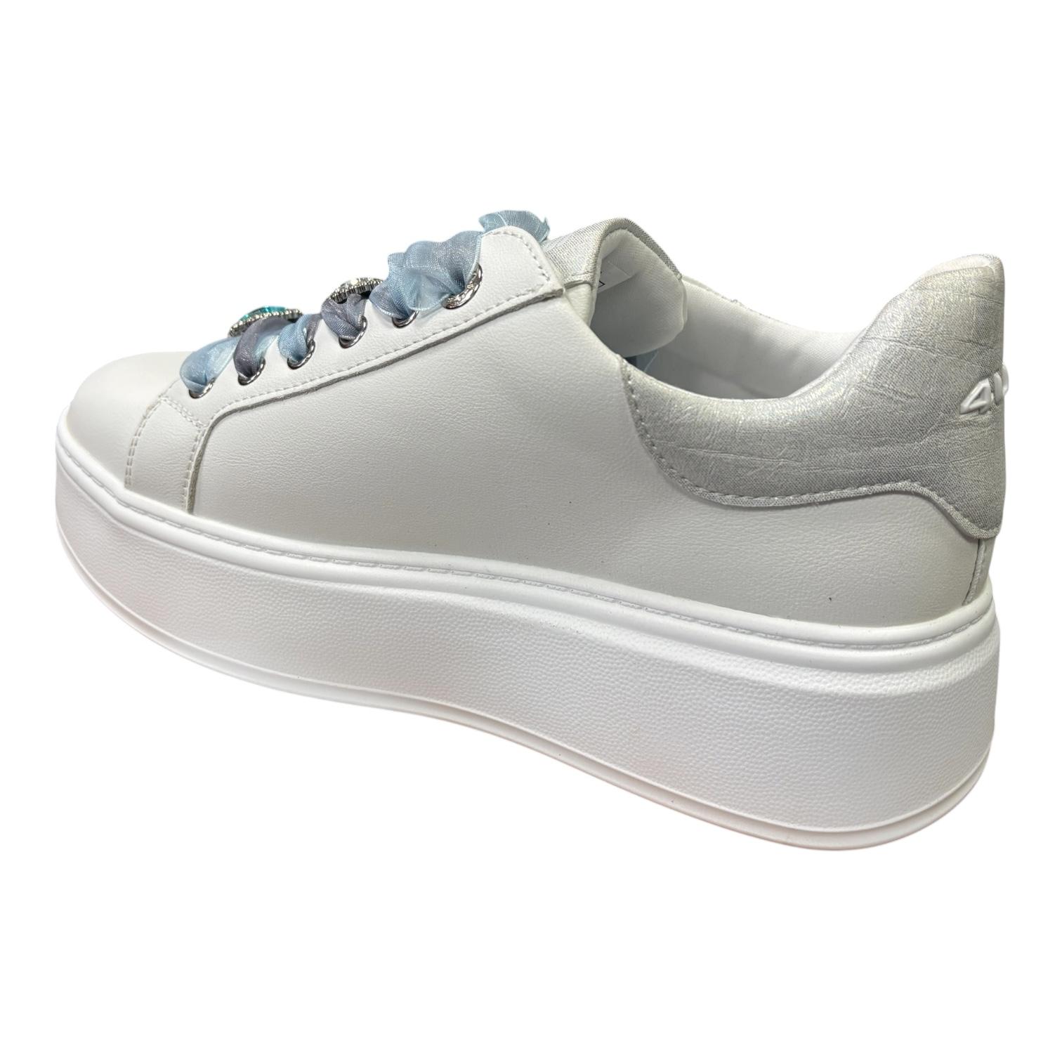 Paciotti 4US Sneakers Donna con Zeppa Bianca - 4BX160