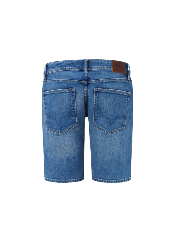 Pepe Jeans Bermuda in Denim da uomo Taper Fit PM801084RH7 blu medio