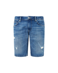 Pepe Jeans Bermuda in Denim da uomo Taper Fit PM801084RH7 blu medio