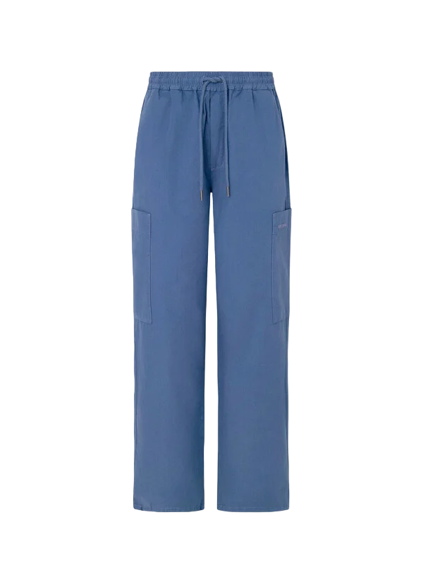 Pepe Jeans Pantaloni da donna Jogger in Popeline PL211732 553 blu mare