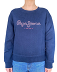 Pepe Jeans felpa girocollo da donna cos stampa Frida PL581460 594 blu