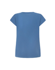 Pepe Jeans maglietta manica corta da donna con logo stampato Lory PL505853 553 blu