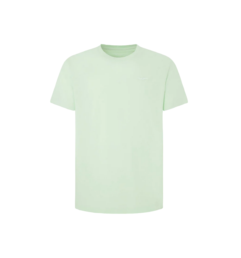Pepe Jeans maglietta manica corta da uomo con logo ricamato Connor PM509206 612 verde chiaro