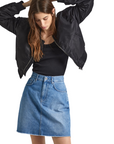Pepe Jeans minigonna da donna in denim HW PL901124MN9 blu medio