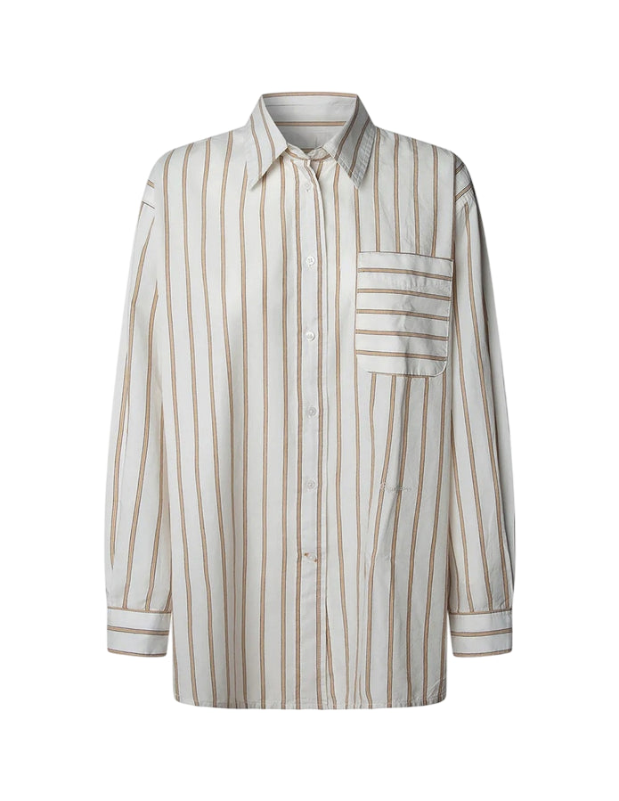 Pepe Jeans Camicia Donna Manica Lunga PL3051245 Lina – 100% cotone, elegante, casual