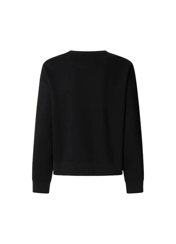 Pepe Jeans Felpa Donna PL5800024 Nero con Strass – Stile Urban Chic e Comfort Premium - retro 