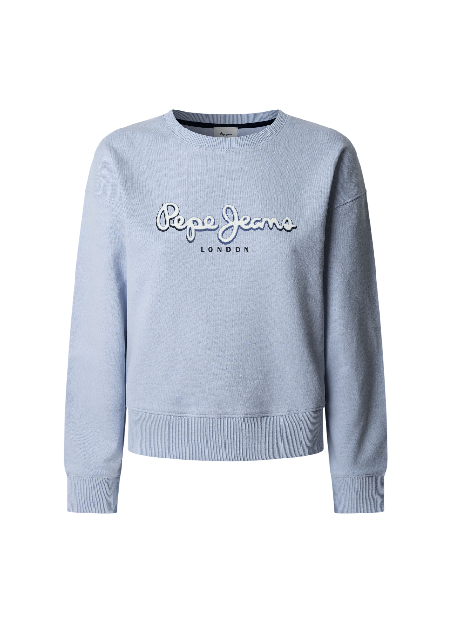 Pepe Jeans Felpa girocollo da donna  Maddy PL581484 516 cielo